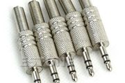 3.5mm 1/8" Stereo TRS Male Audio Jack Plug Adapter Connector Silver