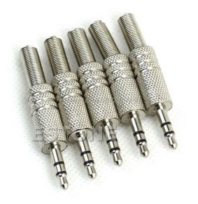 3.5mm 1/8" Stereo TRS Male Audio Jack Plug Adapter Connector Silver