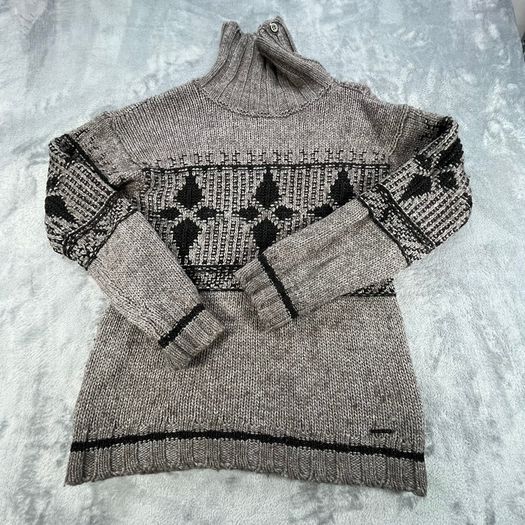 Armani Jeans Womens Roll Neck Jumper Sweater - Size 44 L - Grey - Mohair Blend