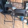 4x Folding Bar Stools Black Industrial Kitchen Dining High Stools Image 5