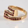 Heavy 14k gold spiral 24 Ruby cluster ring Image 2