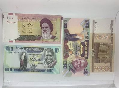 Bulk lot (34) crisp uncirculated world banknotes see all pictures