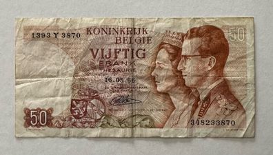 Belgium 50 Francs 1966 Banknote