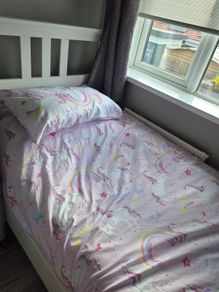 white ikea single  bed