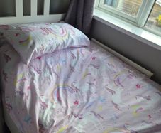 white ikea single  bed