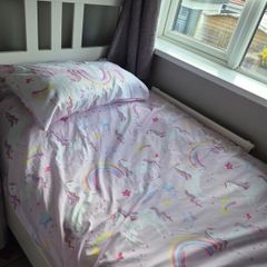 white ikea single  bed