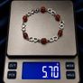 Vintage 925 Sterling Silver & Carnelian Love Hearts Bracelet Image 10