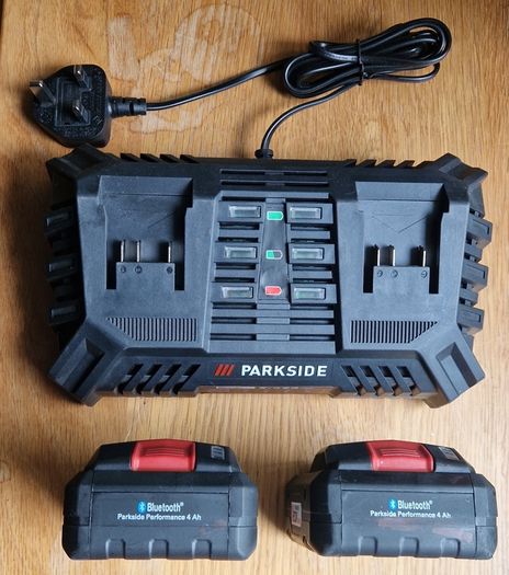 Parkside smart batteries plus dual charger