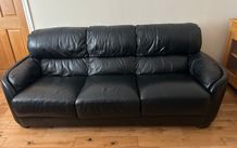 Black leather couch suite of 4 pieces