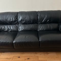 Black leather couch suite of 4 pieces