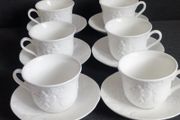 Wedgwood Strawberry and Vine Teacups and Saucers.