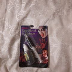 fake blood and syringe