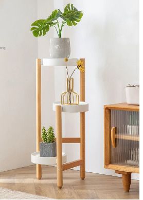 BRAND NEW Solid Wood Bedroom Garden Flower Pot Rack Indoor Balcony Living Room Floor Type Plant Shelf Hotel Lobby Cafe Plant Stands