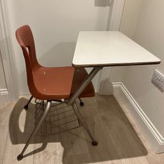 Vintage mid-century school desk with chair