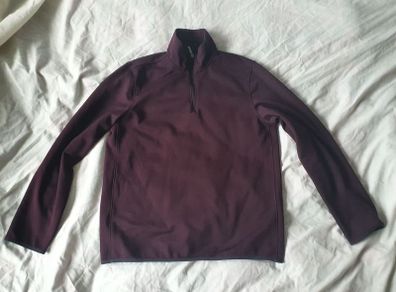 perry ellis mens quarter zip top size medium burgundy