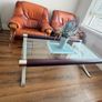 Solid Oak Leather 3+1+1 sofa for sale Image 10