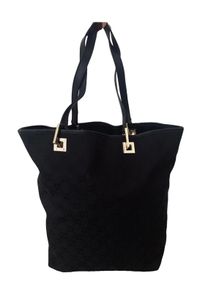 Black Gucci Monogram Tote Bag