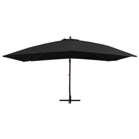Hanging Garden Parasol with Wooden Pole 400x300 cm Blue