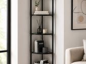 5-Tier Glass Corner Shelf  Modern Corner Display Unit with Tempered Glass Shelves for Living Room, Bathroom, Bedroom & Office
