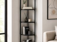 main image for ad 5-Tier Glass Corner Shelf  Modern Corner Display Unit with Tempered Glass Shelves for Living Room, Bathroom, Bedroom &amp; Office