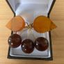 Vintage .6rk gold plated Russian Baltic Amber brooch Image 2