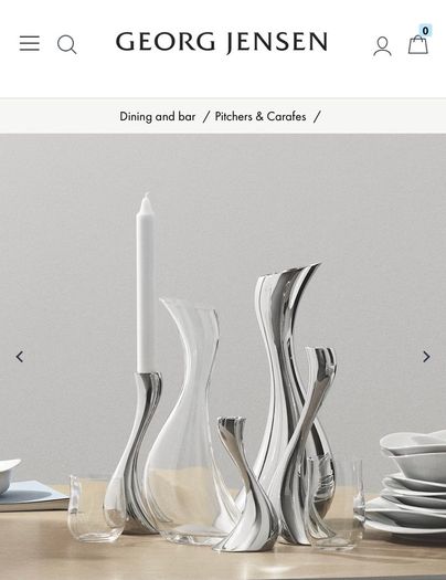 Georg Jensen Candlestick Holder x 2 & Carafe Set