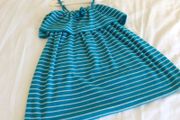 Beautiful girls turquoise towelling summer beach dress by Onme Age 4 - 5