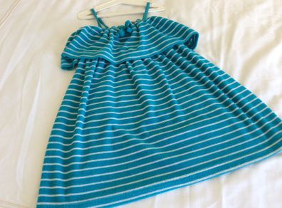 Beautiful girls turquoise towelling summer beach dress by Onme Age 4 - 5