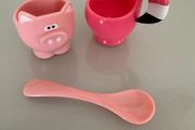 Flamingo and Pig childrens egg cups