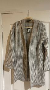 Long hooded cardigan