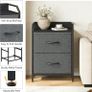 Bedside Table with 2 Storage Fabric Drawers Image 3