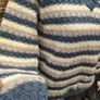Blue and white striped knit sweater Image 4
