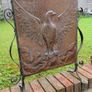 Arts & Crafts hammered copper fire screen with wrought iron frame Image 4