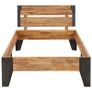 Bed Frame Solid Acacia Wood with Brushed Finish 90x200 cm Image 3