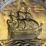 Vintage decorate brass sailing ship Image 3