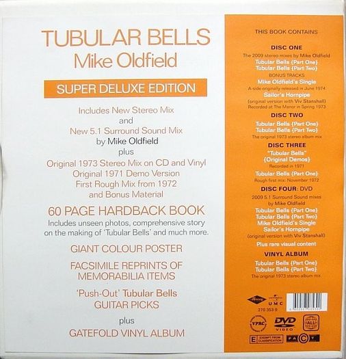 TUBULAR BELLS  |  Mike Oldfield - Deluxe Edition Box Set    {3 CD, DVD and Vinyl}