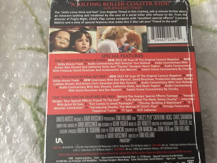 Childs Play 1-2-3  .4K UHD Set Collectors Editions Dolby Vision Dolby Atmos