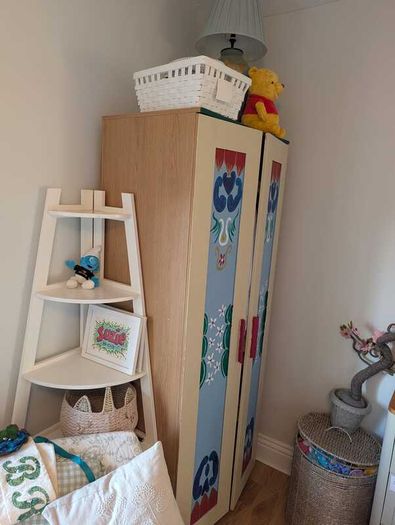 Hand-painted two-door wardrobe (kids' bedroom)