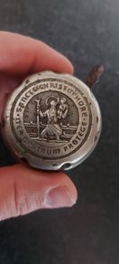 Vintage Saint Christopher Bicycle Bell Works in used condition, Reads: Sancte Christophore Iter Nostrum Protege ,For protection on your journey ,sold as seen ,collectors item, buyer collects or pays postage thank you.