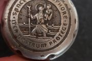 Vintage Saint Christopher Bicycle Bell Works in used condition, Reads: Sancte Christophore Iter Nostrum Protege ,For protection on your journey ,sold as seen ,collectors item, buyer collects or pays postage thank you.