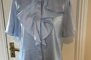 Zara Blue Ruffle Blouse - Size S