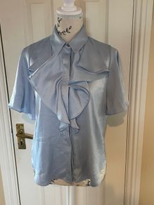 Zara Blue Ruffle Blouse - Size S