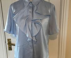 Zara Blue Ruffle Blouse - Size S