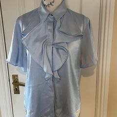 Zara Blue Ruffle Blouse - Size S