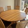 Solid Oak 160cm Round Dining Table and 8 Matching Leather Chairs Kilcroney Furniture Image 2