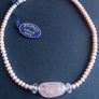 Noriko cultured pearl & rose quartz necklace with sterling silver clasp Image 2