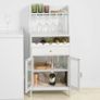 Kitchen & Dining Room Storage Cabinet with Wine Rack Image 2