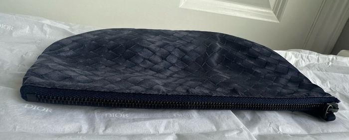 Blue Bottega Veneta Intrecciolusion Nylon Cosmetic Bag
