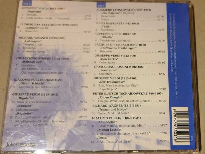 2 CD's Arien fur die Autobahn - Verdi, Beethoven, Wagner, Rossini, Puccini (1993), VG condition.