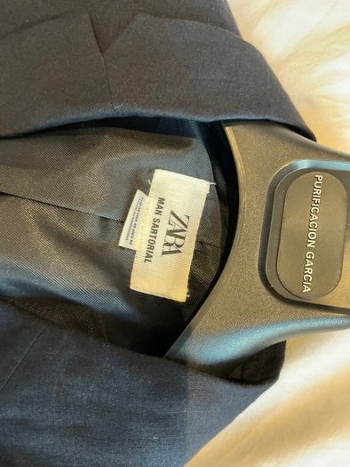 Zara Man Sartorial 100% Linen Blazer Navy - Size 52
